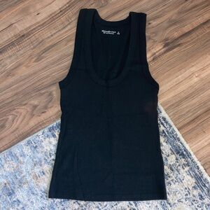 Abercrombie & Fitch Black Ribbed Scoop Tank